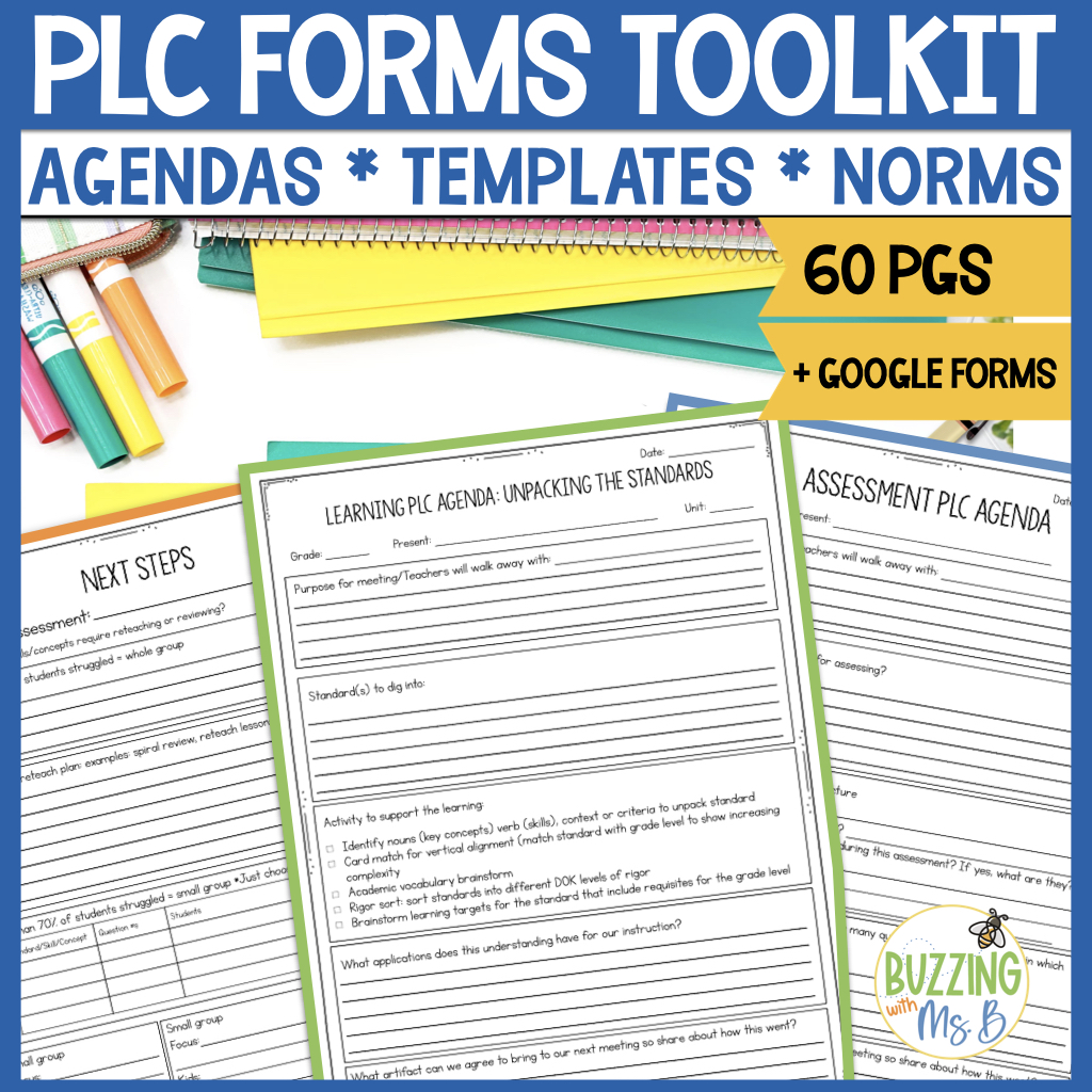 PLC Forms Toolkit Bundle for Instructional Coaches & Administrators ...