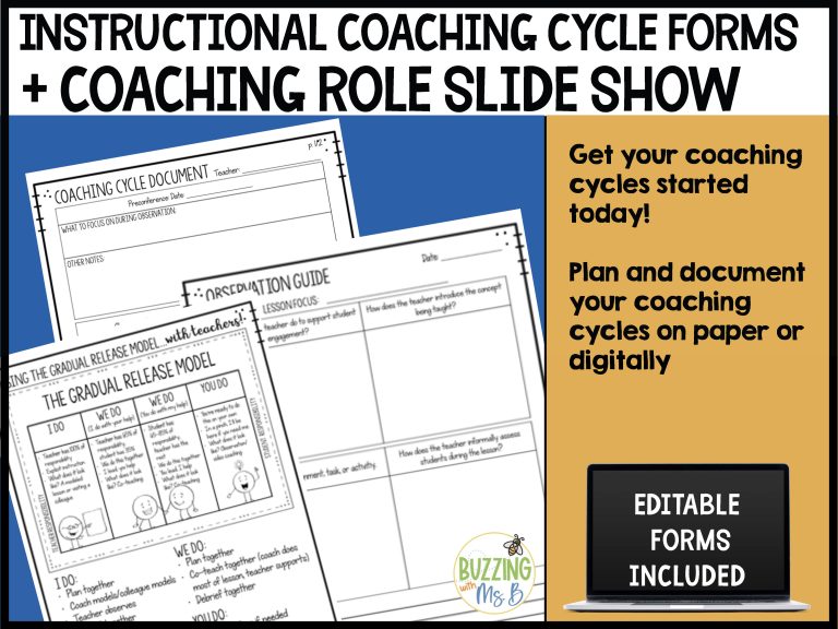 Instructional Coaching Cycle Forms & Coaching Introduction Slide Show ...