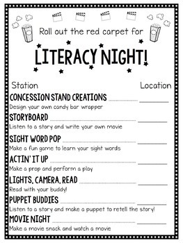 Movie Family Literacy Night Editable - Image 2