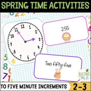 Telling Time to Five Minute Increments Center and Activities