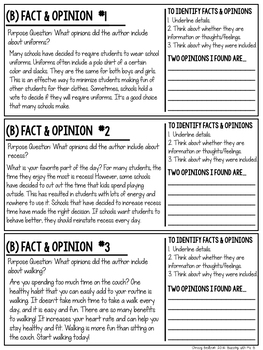 Fact and Opinion Reading Skills Comprehension Unit - Image 4