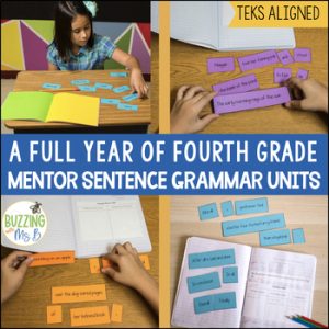 Mentor Sentences 4th Grade Grammar Bundle for the School Year, TEKS aligned