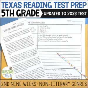 Fifth Grade Texas Reading Spiral Review Passages for Non-literary Genres, unit 2