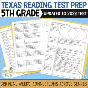 Fifth Grade Texas Reading Spiral Review Passages Comparing All Genres, unit 3