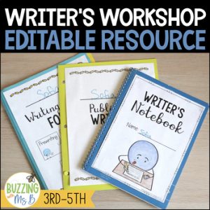 Writer's Workshop Toolkit for 3rd - 5th grade - Editable