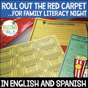 Movie Family Literacy Night Editable Bundle in English and Spanish