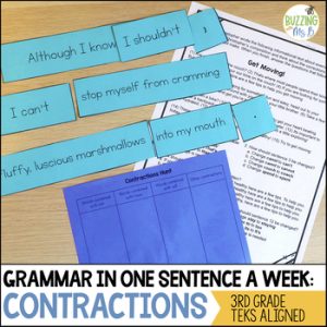 Contractions - a mentor sentence grammar lesson
