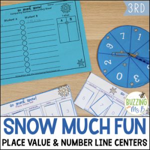 Winter Math Centers - Place Value, Rounding, Patterns, and Building Numbers