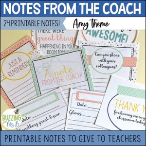 Instructional Coach Notes: Printable Notes to Give to Teachers, Amy Style