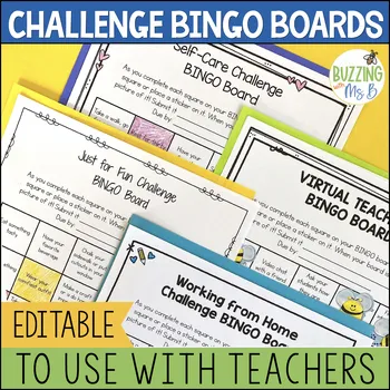 Challenge BINGO Boards for Teachers & PLCs