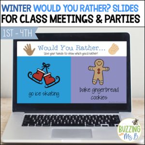 Would You Rather? Winter themed slides for morning meetings and brain breaks