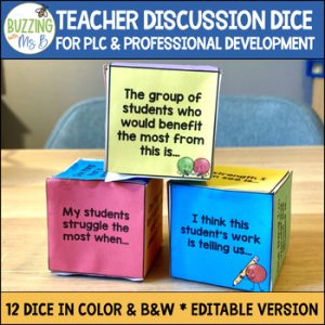 Teacher Discussion Dice for PLCs and Professional Development