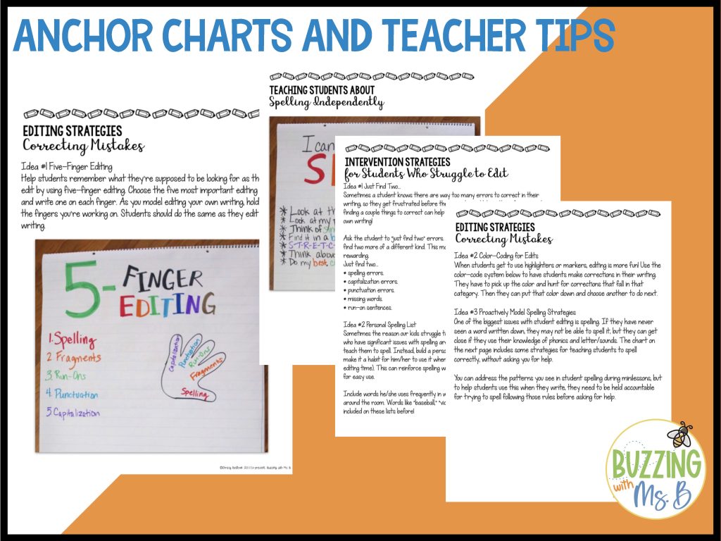 Editing Printables and Activity - Buzzing with Ms. B