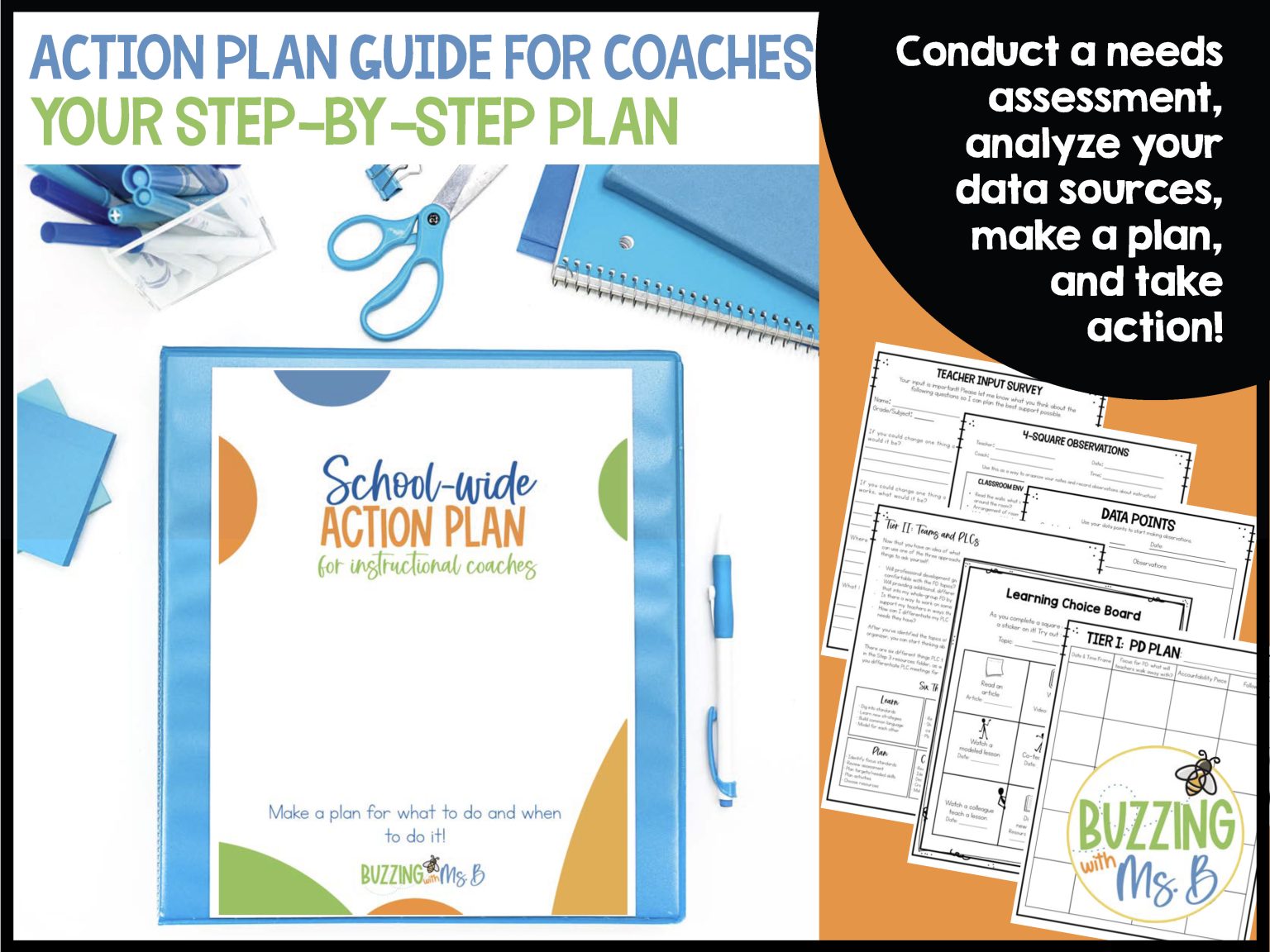Instructional Coaching Action Plan Toolkit - Buzzing with Ms. B
