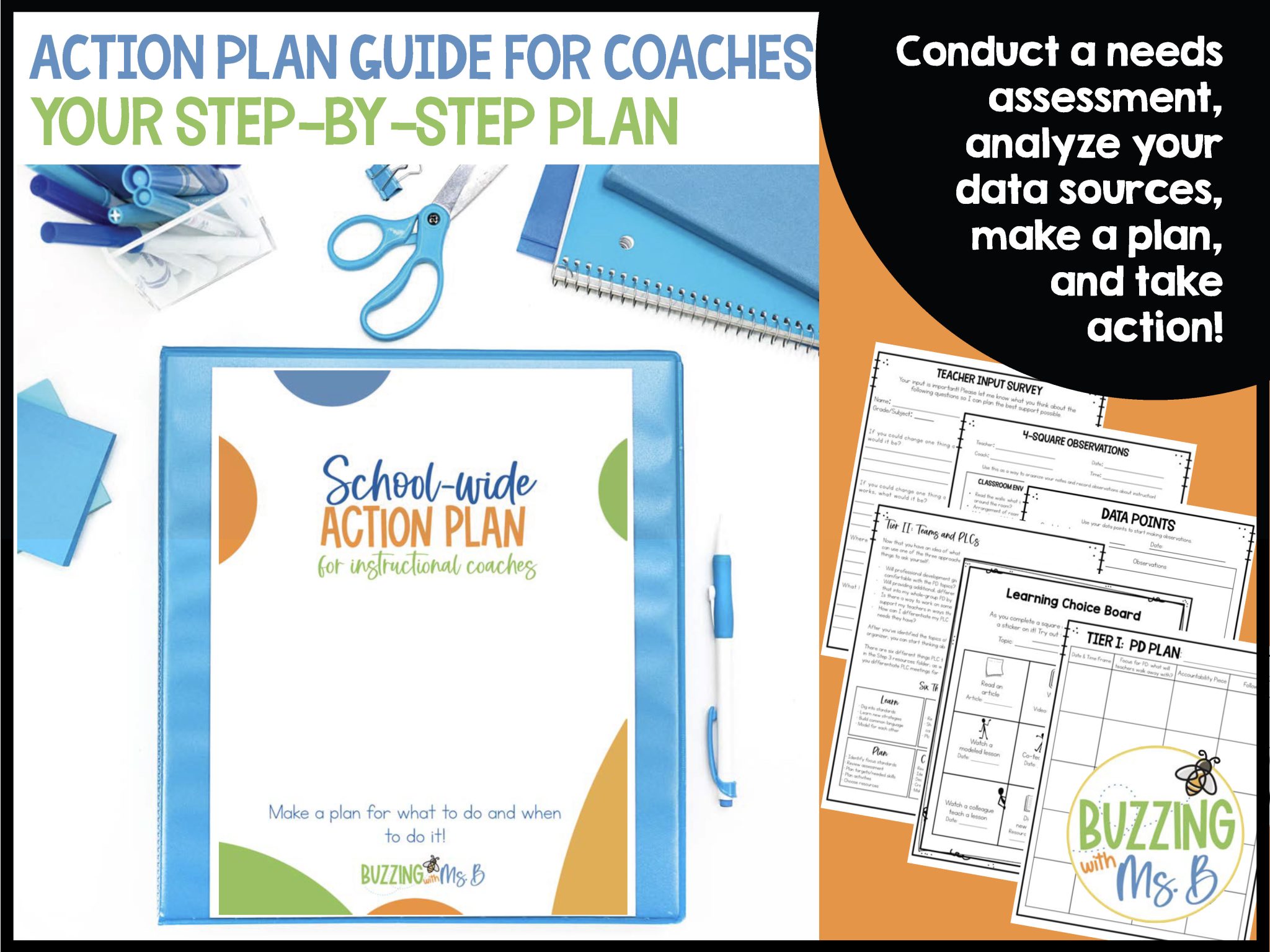 Instructional Coaching Action Plan Toolkit - Buzzing with Ms. B
