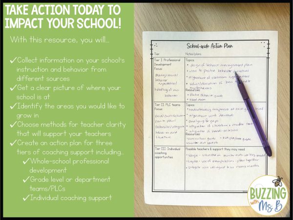 Instructional Coaching Action Plan Toolkit - Buzzing with Ms. B
