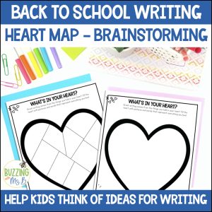 Heart Map Brainstorming Template for Back to School - First Week of School
