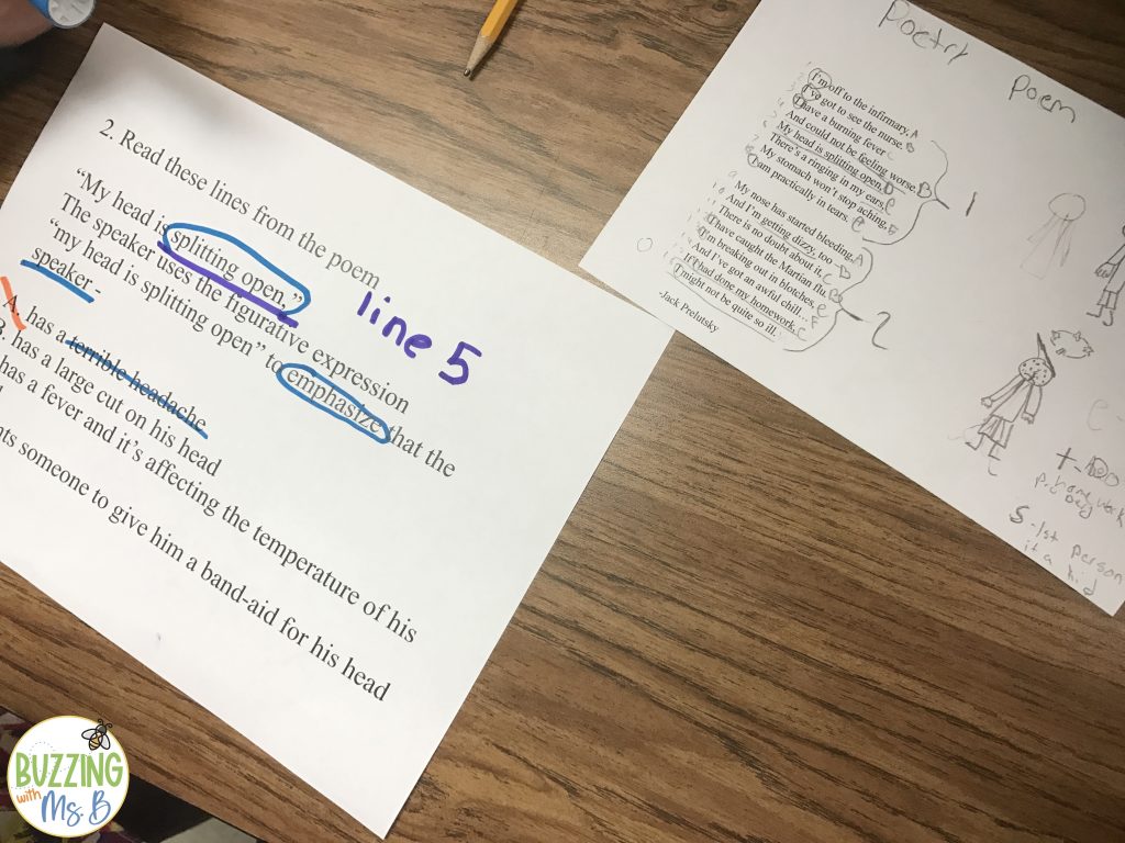 Sorting practice poetry test questions using POETS