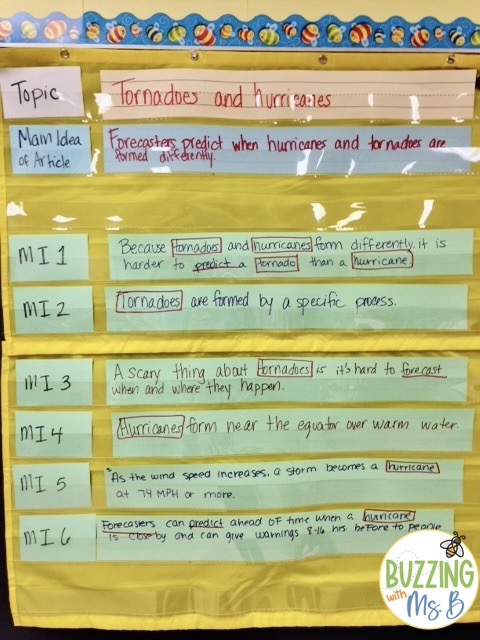 Building a summary with main idea statements