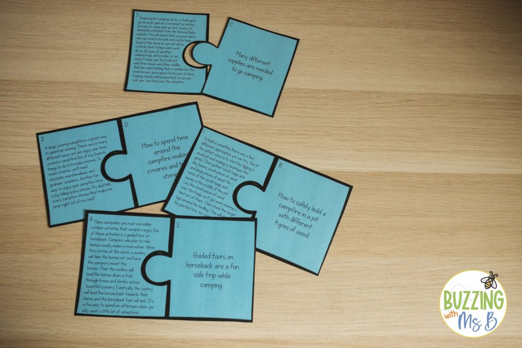 Match the puzzle paragraph to main idea