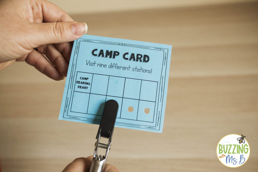 Themed punch card for completing centers