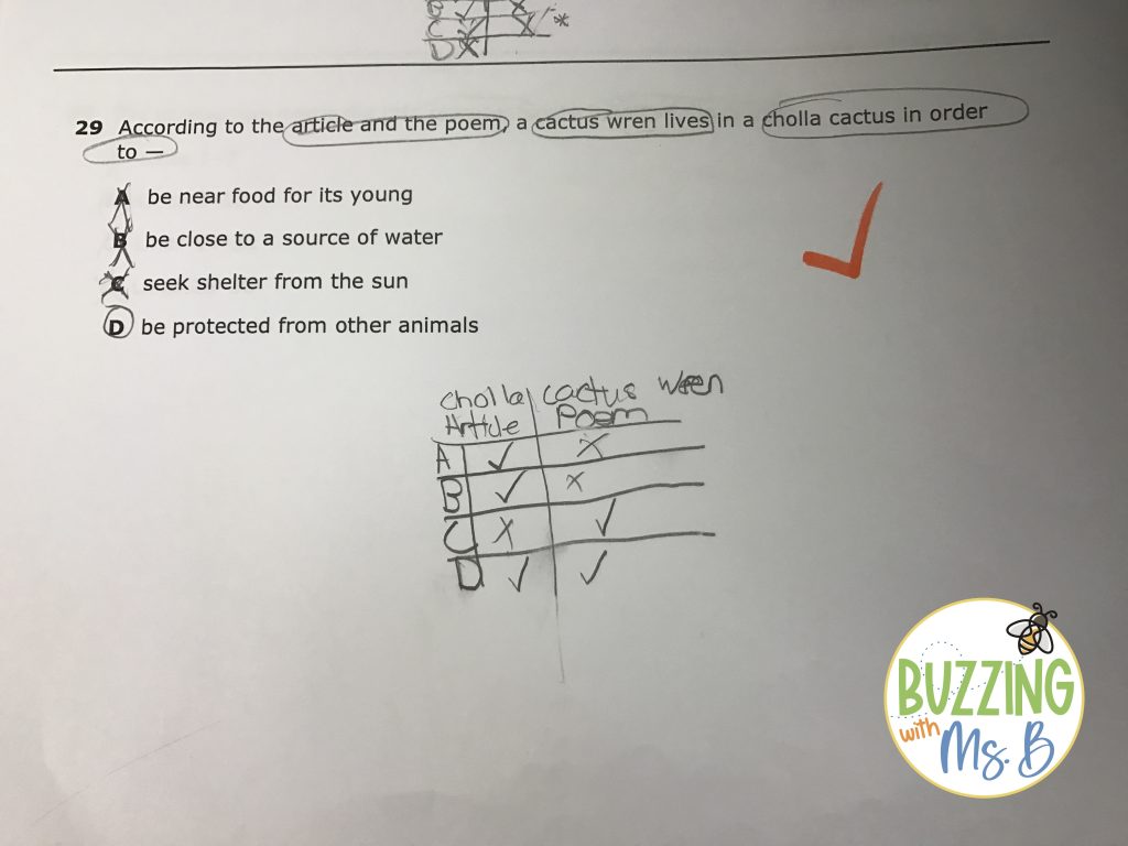 Test Questions circle keywords first