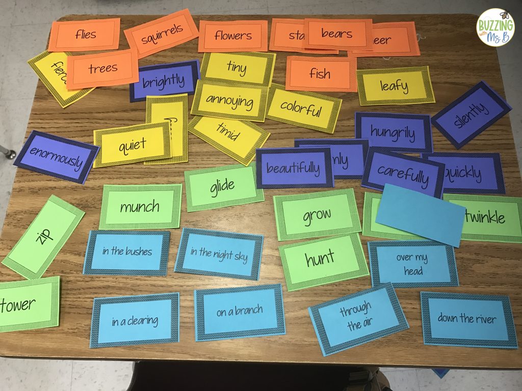 Sentence building cards