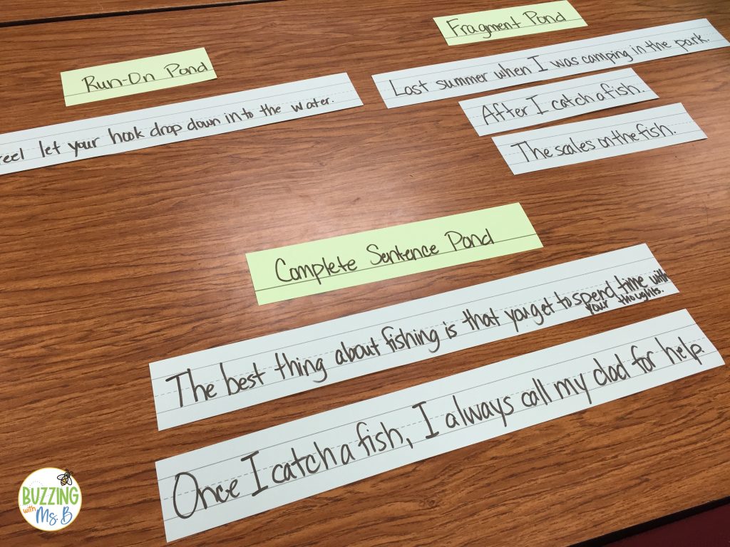 Writing test prep station sorting sentences