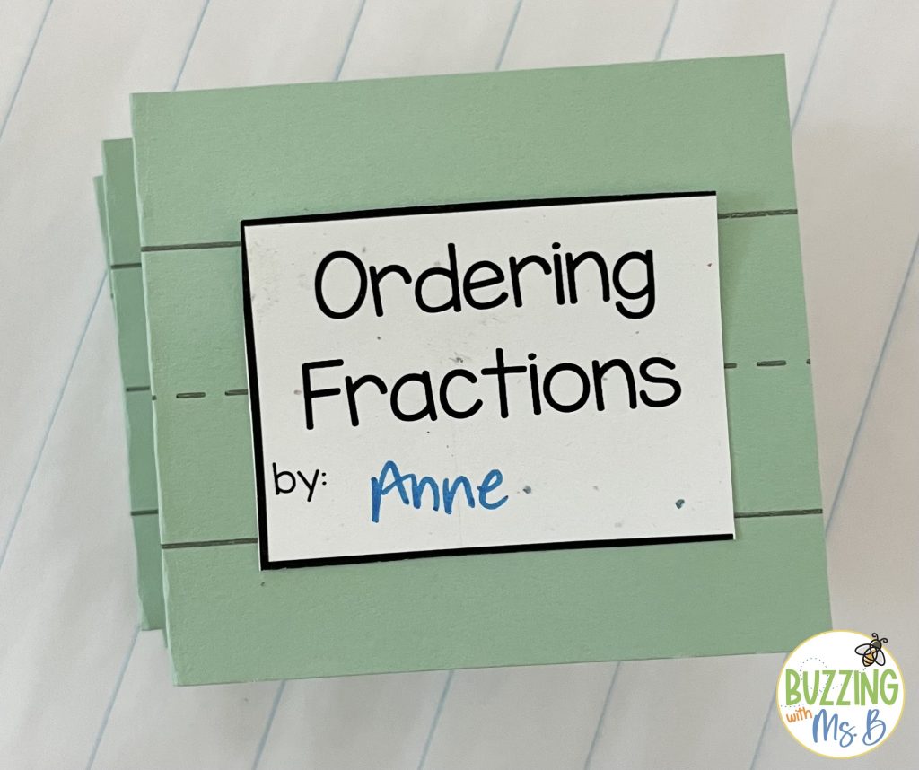 ordering fractions folding accordion