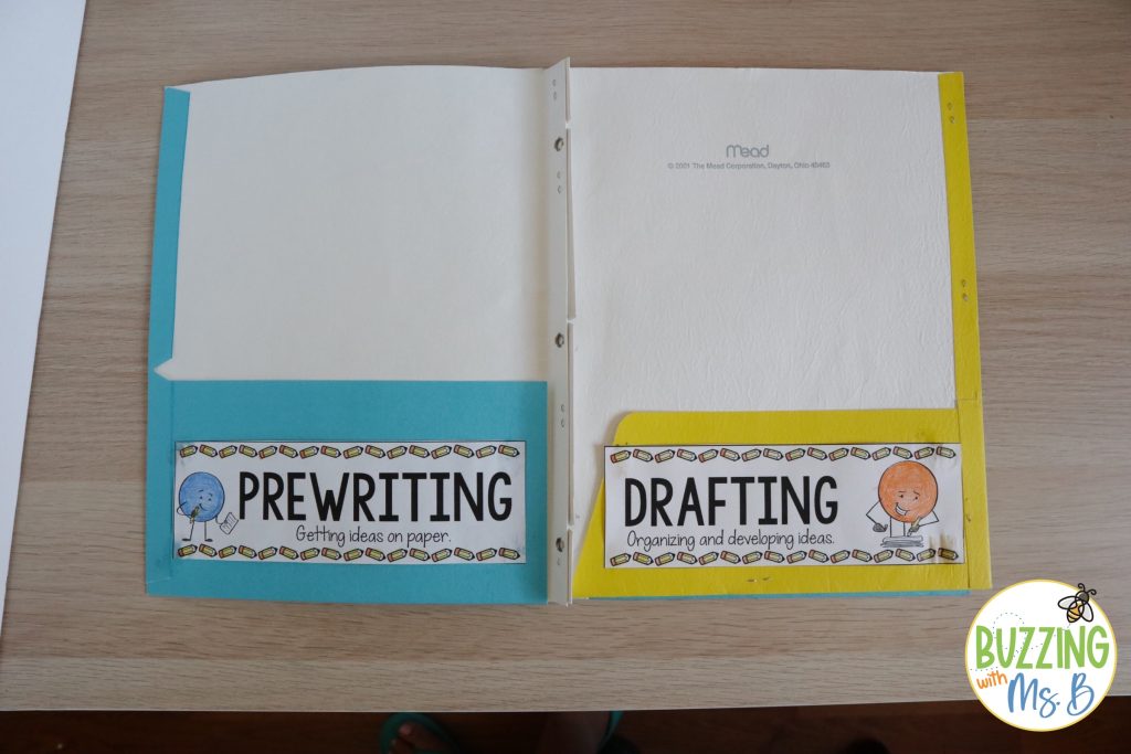Writing Process Folder Labels