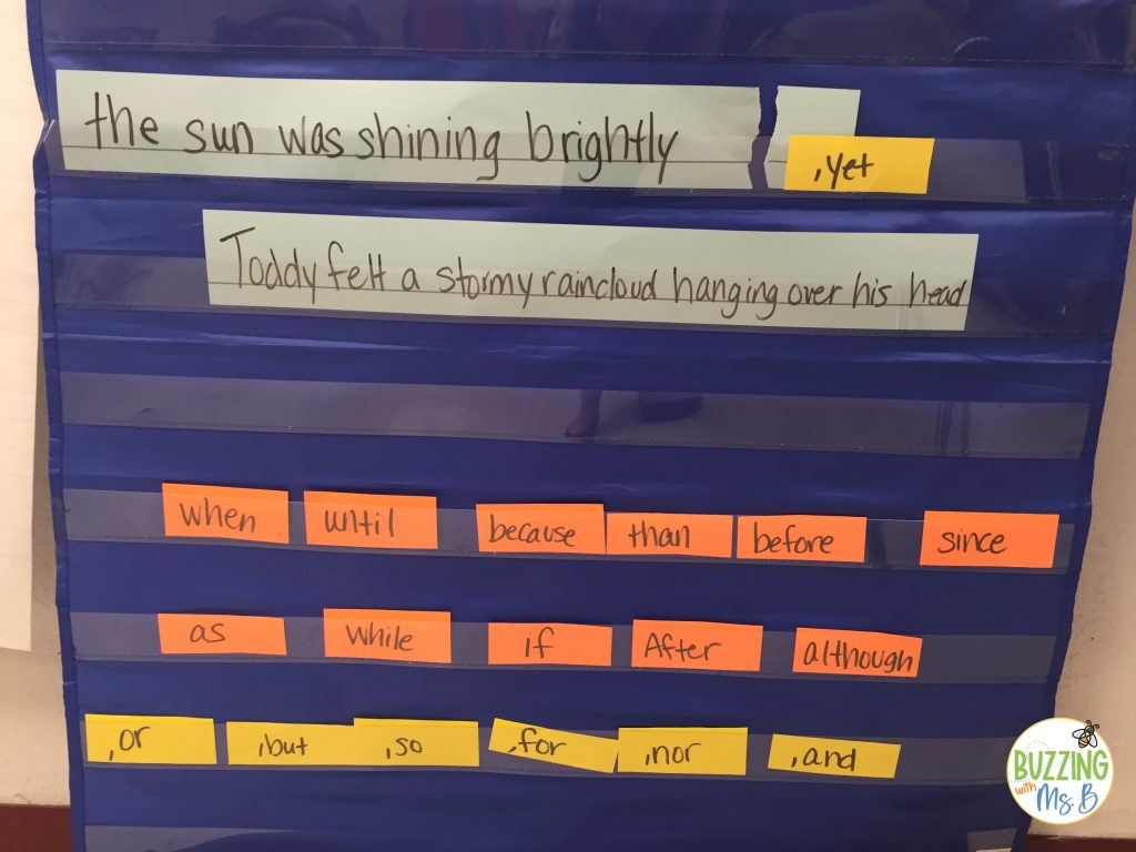 Color coded complex sentences