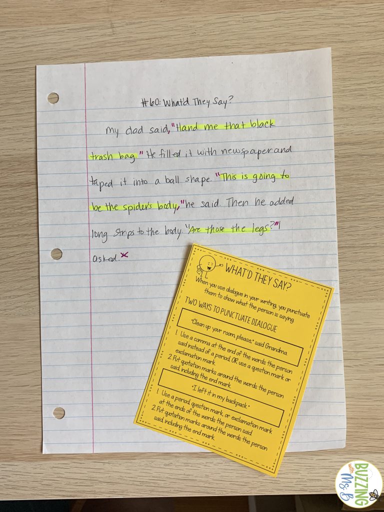 Teach punctuation with dialogue