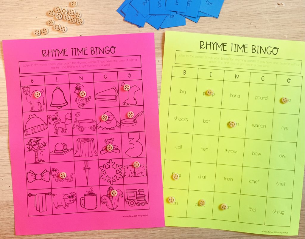 rhyme time bingo literacy games night