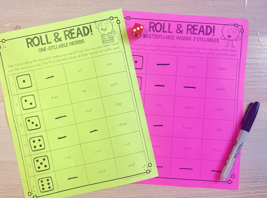 Roll and Read Literacy Games Night