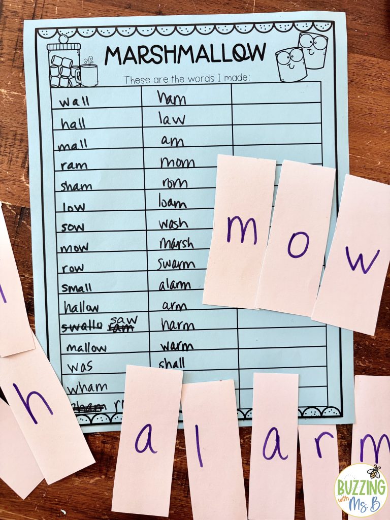 Winter Wonderland Family Literacy Night Marshmallow Word Building
