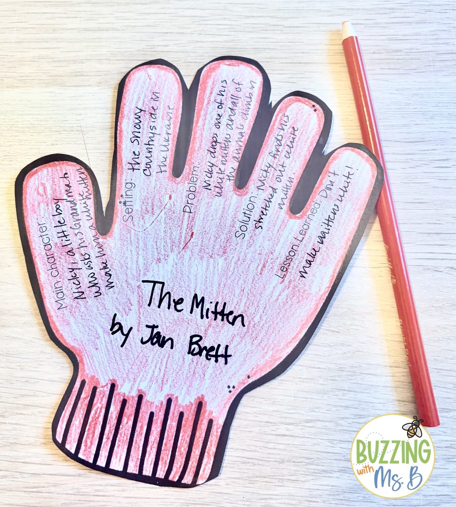 Winter Wonderland Family Literacy Night Ideas- Mitten Retelling Template