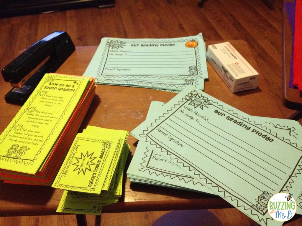 preparing for literacy night