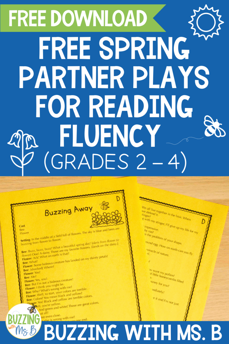 Free Spring Partner Play for Reading Fluency (Grades 2-4)