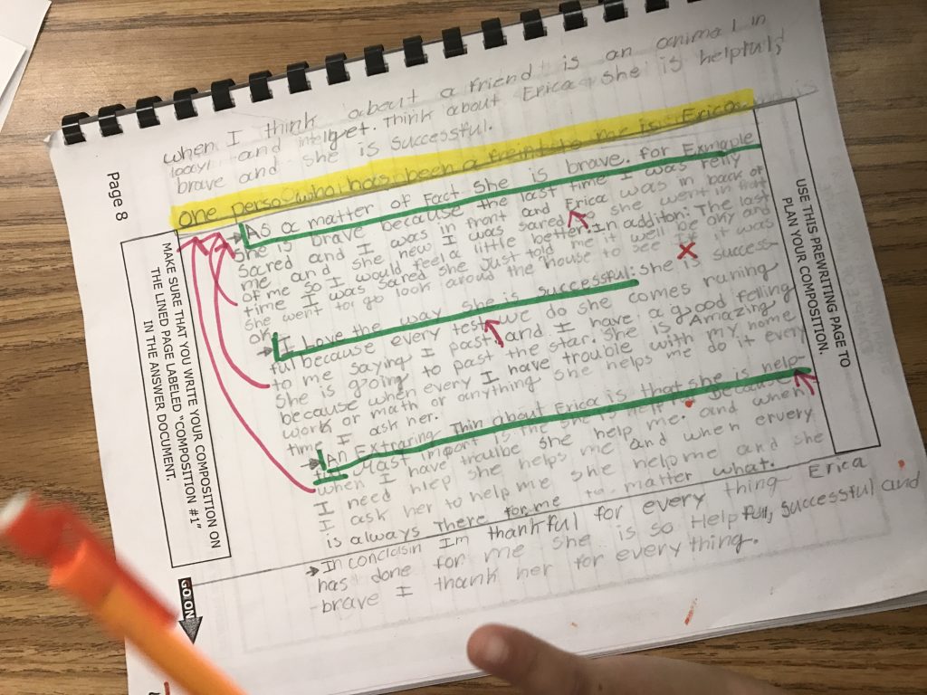 color code to revise expository writing