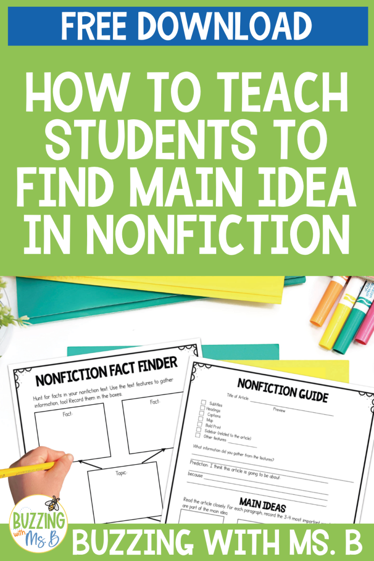 How to Teach Students to Find Main Idea in Nonfiction (Free Guide)