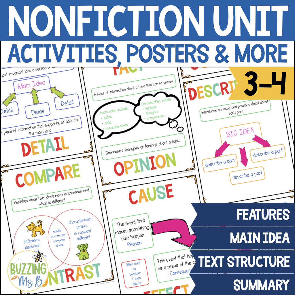 nonfiction unit activities posters 