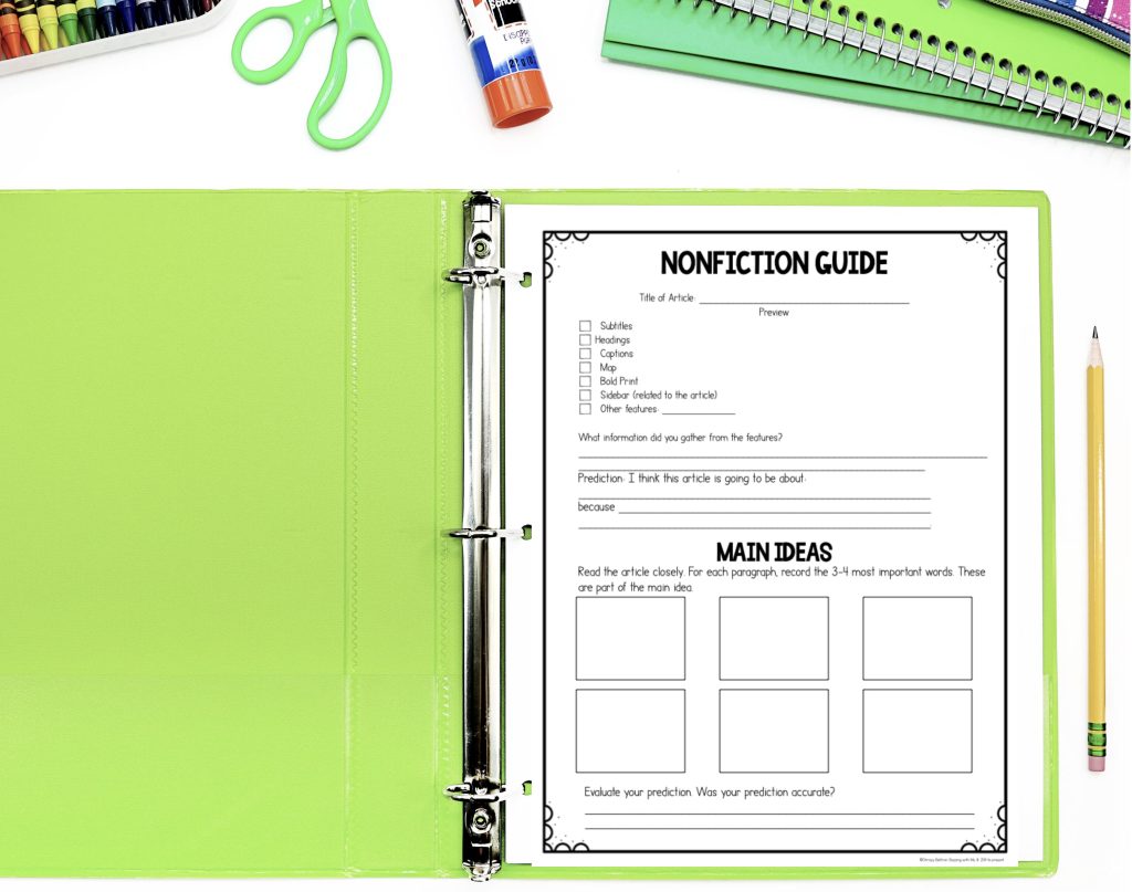 nonfiction guide to find the main idea