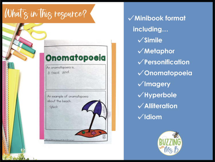 Types of Figurative Language Booklet - Definitions & Examples - Answer Key