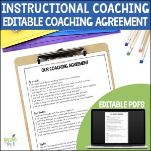 Instructional coaching agreement editable template for teacher partnerships - page 1