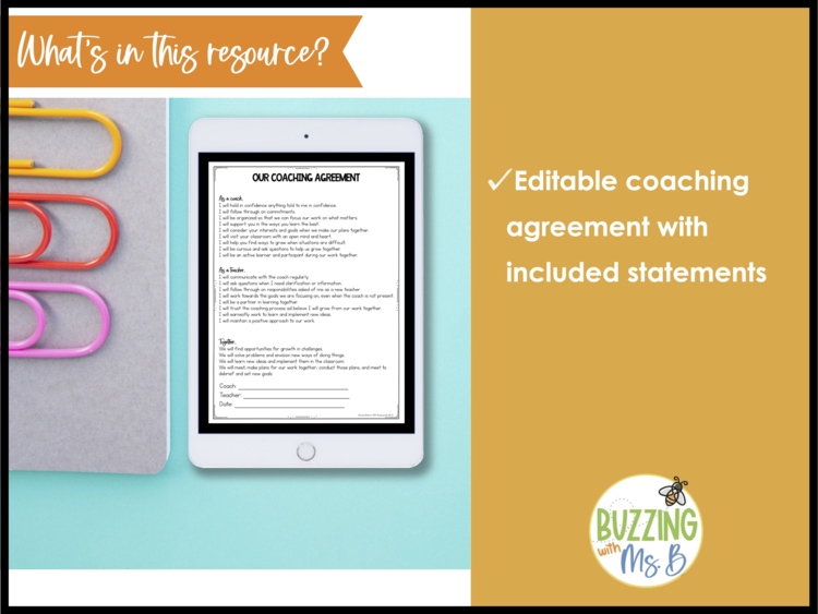 Instructional coaching agreement editable template for teacher partnerships - page 3
