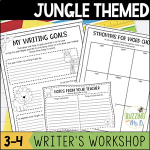 Jungle Safari Themed Writer's Workshop Notebook
