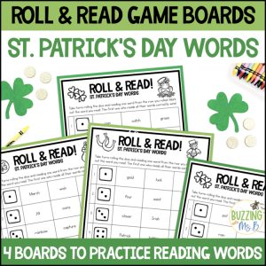 St. Patrick's Day Roll and Read Vocabulary - Multisyllabic Words Game Board