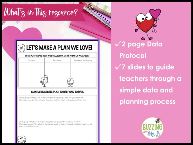 Valentine's Day Data Forms + Slides - Instructional Coaching - PLC Meetings