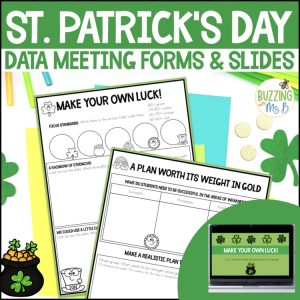 St. Patrick's Day Data Forms + Slides - Instructional Coaching - PLC Meetings