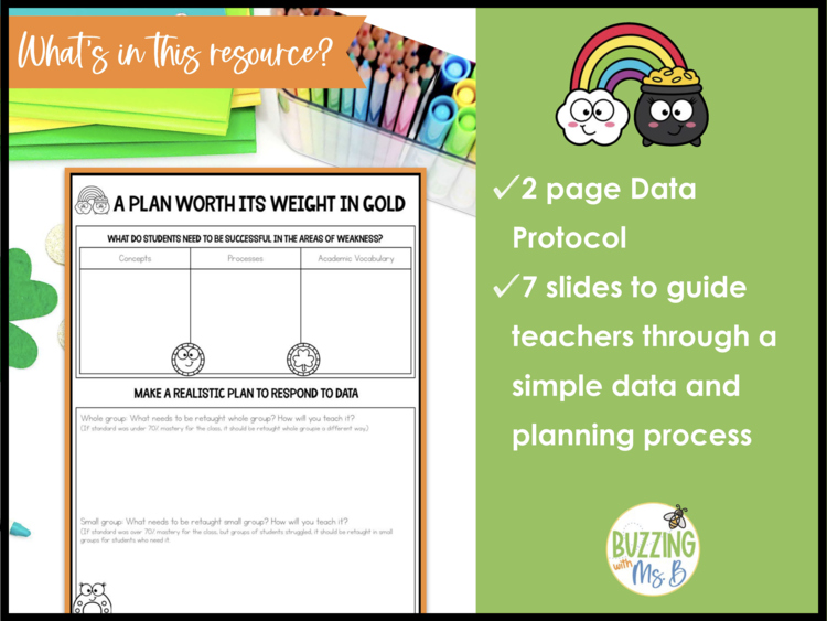 St. Patrick's Day Data Forms + Slides - Instructional Coaching - PLC Meetings